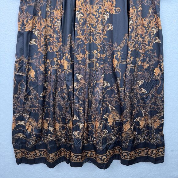 City Chic Ivanna Maxi Dress Black Gold‎ Scarf Print Plus 22 XL Boho Romantic NWT - Picture 14 of 16